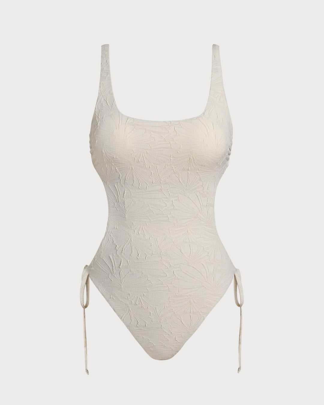 Morgan and Brooke | Textured Bralette One Piece Swimwear for Women in Off White