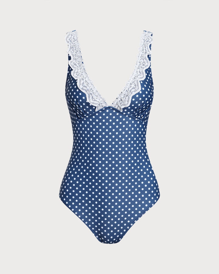Morgan and Brooke | One Piece Swimwear for Women in Blue Polka Dot