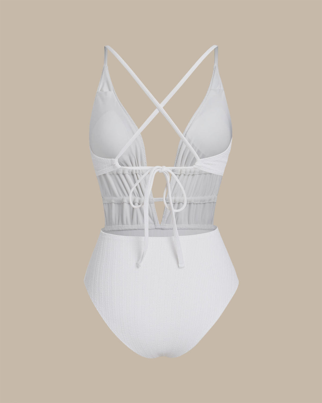 Morgan and Brooke | Textured White One Piece Swimwear for Women