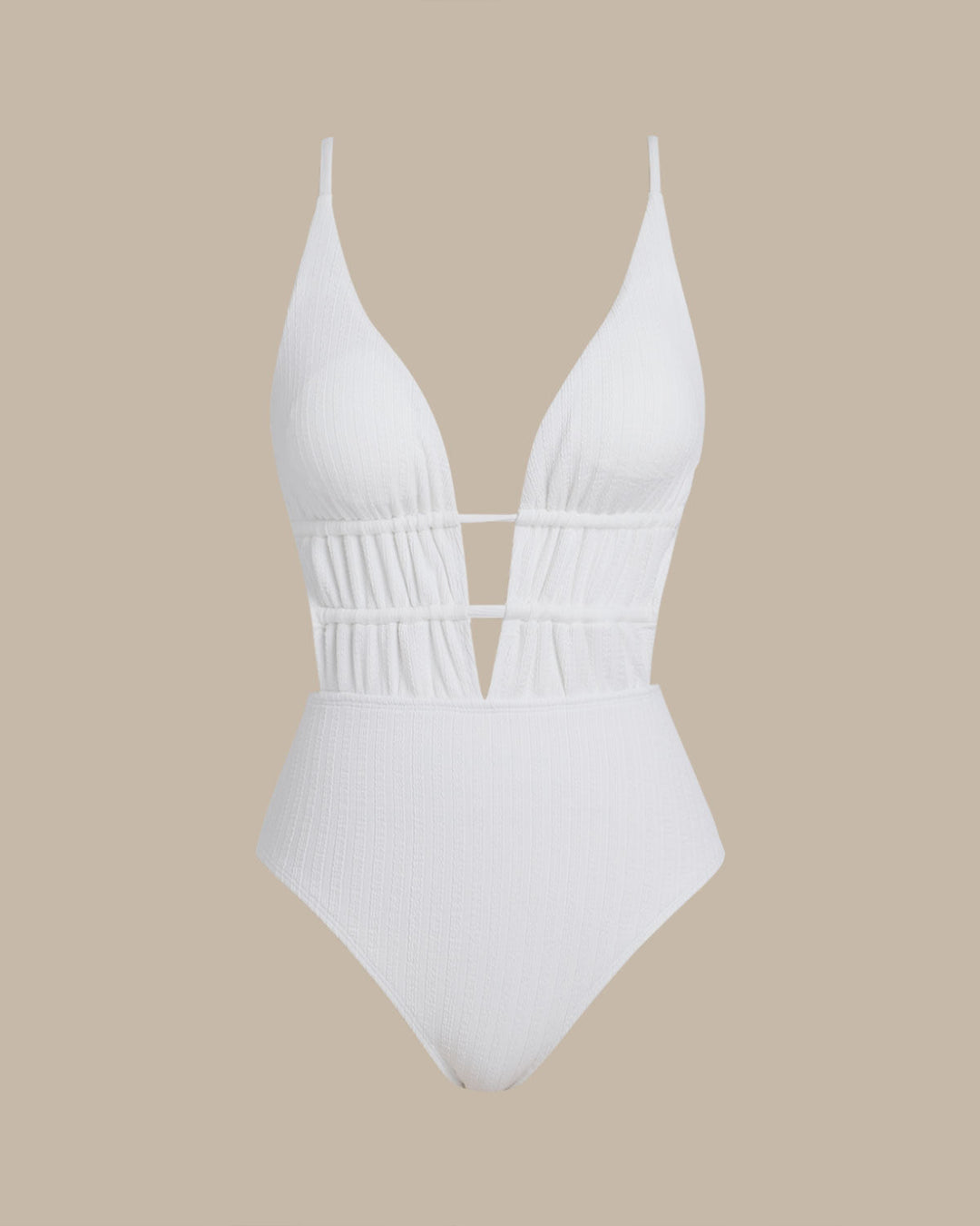 Morgan and Brooke | Textured White One Piece Swimwear for Women
