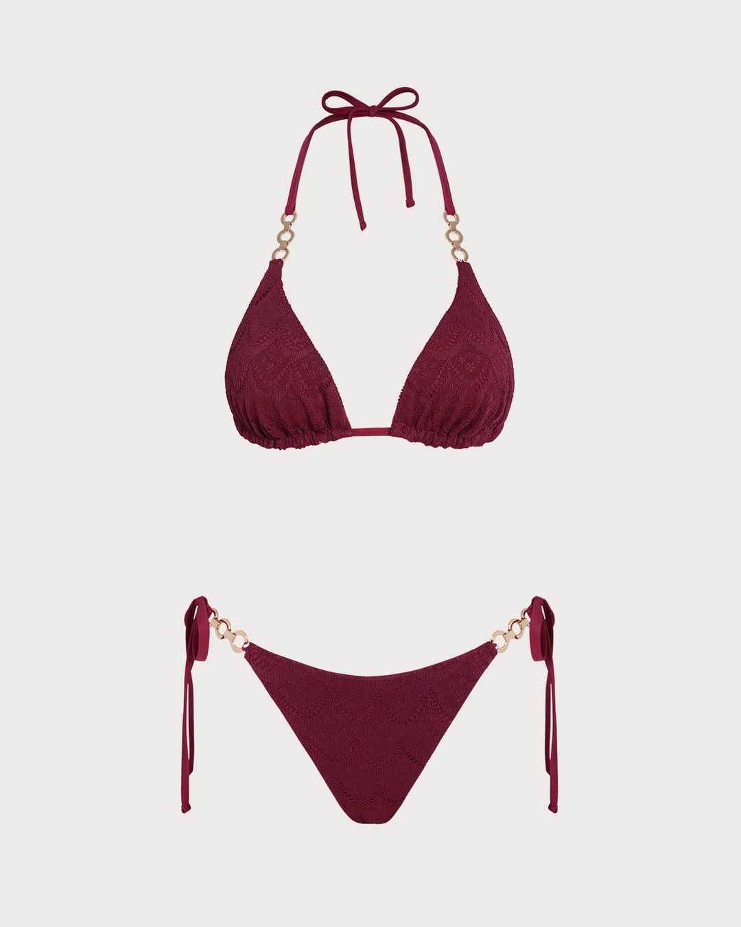 Morgan and Brooke | Reversible Halter Bikini Set in Brick Red