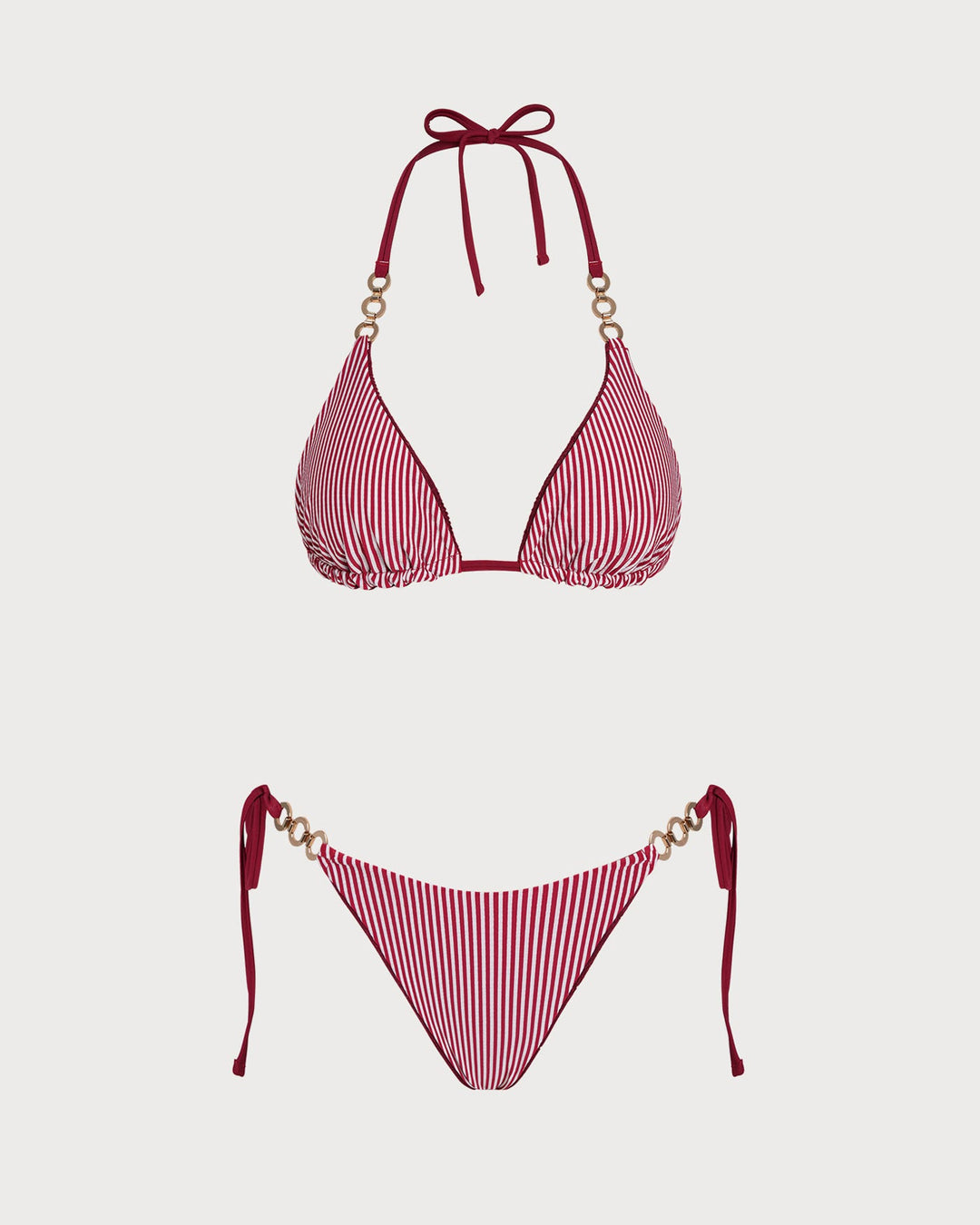 Morgan and Brooke | Reversible Halter Bikini Set in Brick Red