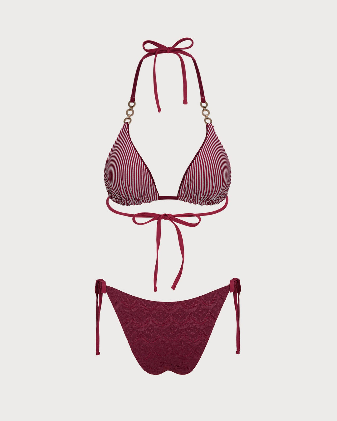 Morgan and Brooke | Reversible Halter Bikini Set in Brick Red