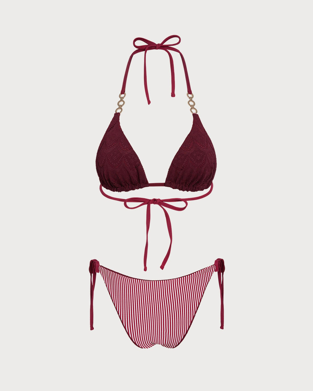 Morgan and Brooke | Reversible Halter Bikini Set in Brick Red