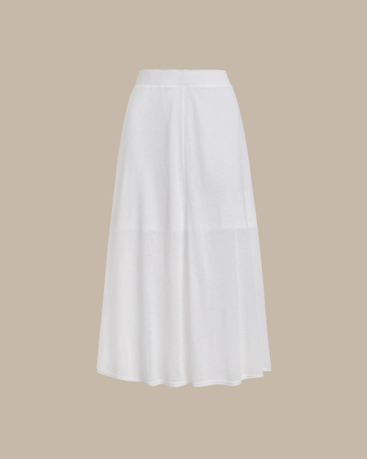 Morgan and Brooke | White Elastic Waist Midi Skirt