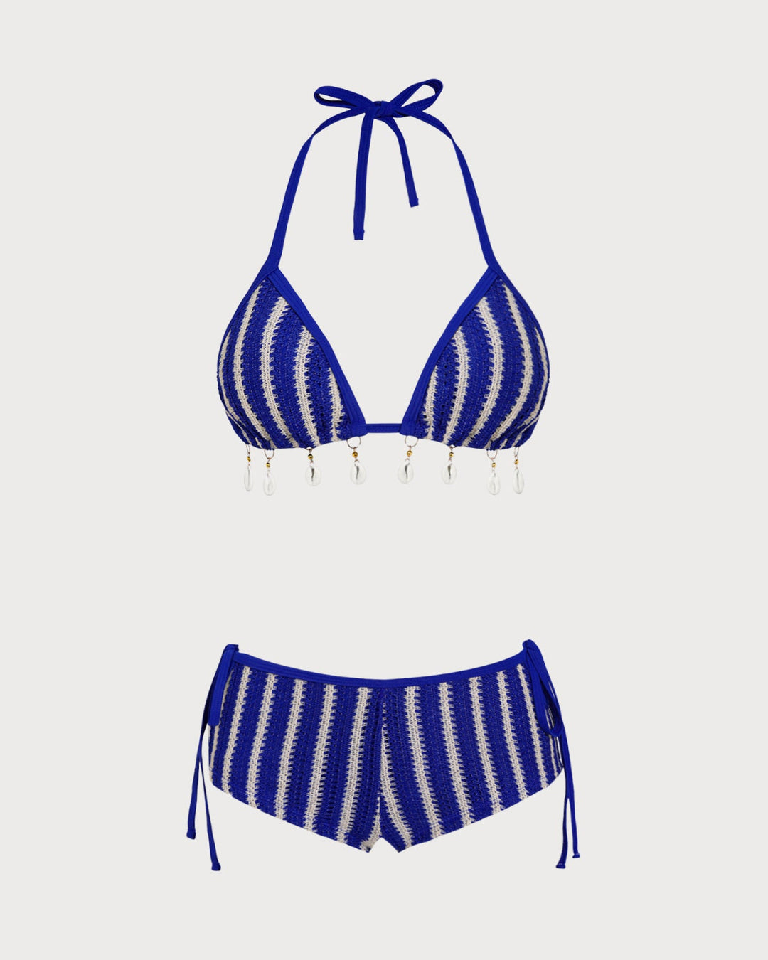 Morgan and Brooke | Halter Triangle Bikini Set for Women in Blue