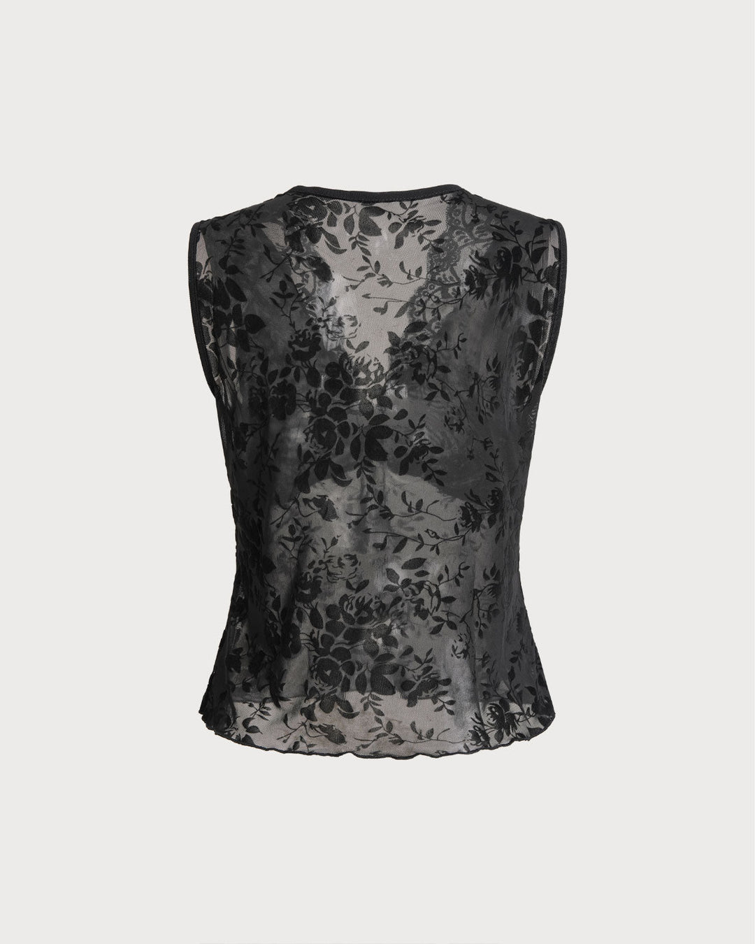 Morgan and Brooke | Lace V Neck Tank Top for Women in Black