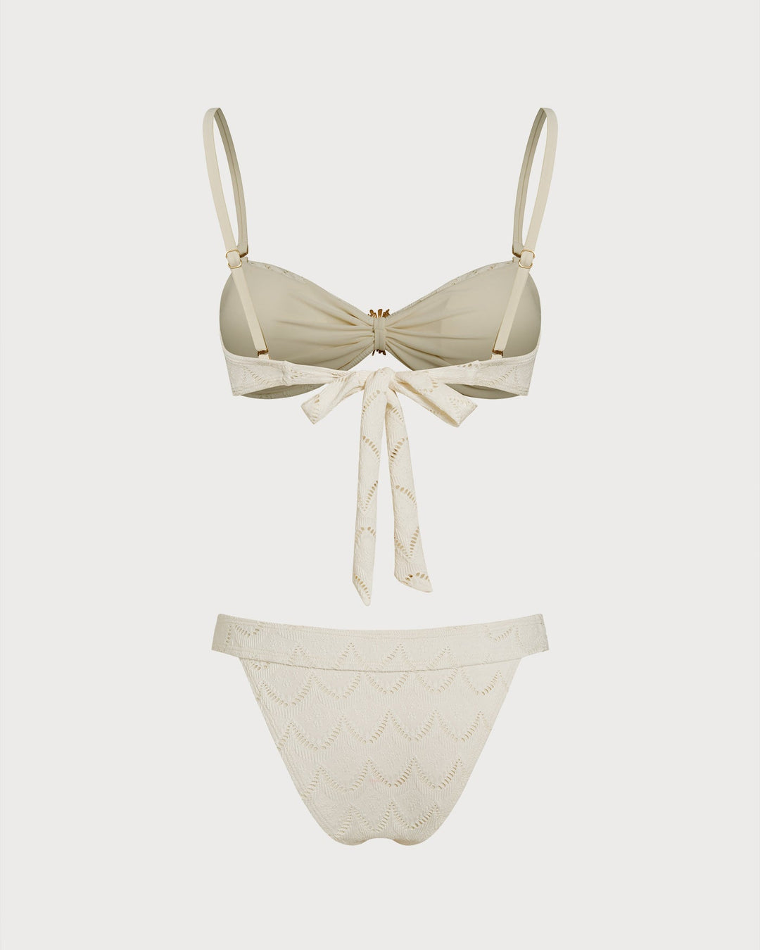 Morgan and Brooke | Drawstring Bandeau Bikini Set for Women in Off White