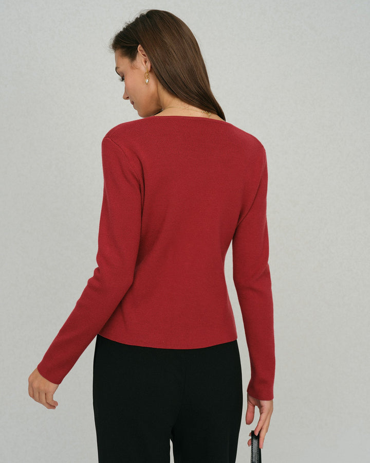 Morgan and Brooke | Red Single Breasted Cardigan