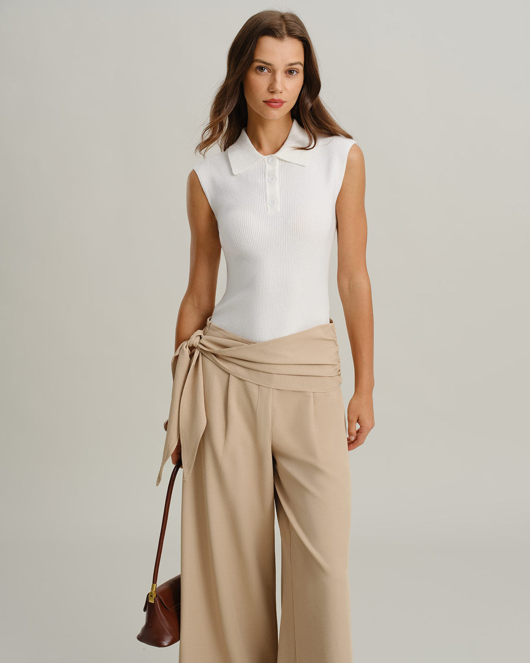 Morgan and Brooke | Cap Sleeve Ribbed Knit Tee for Women in White