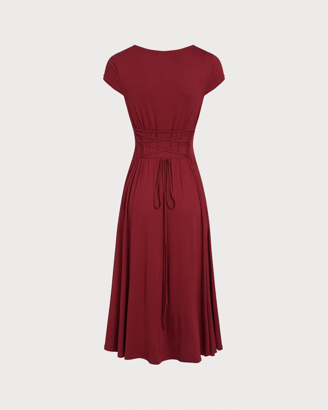 Morgan and Brooke | Square Neck Pocket Midi Dress in Red