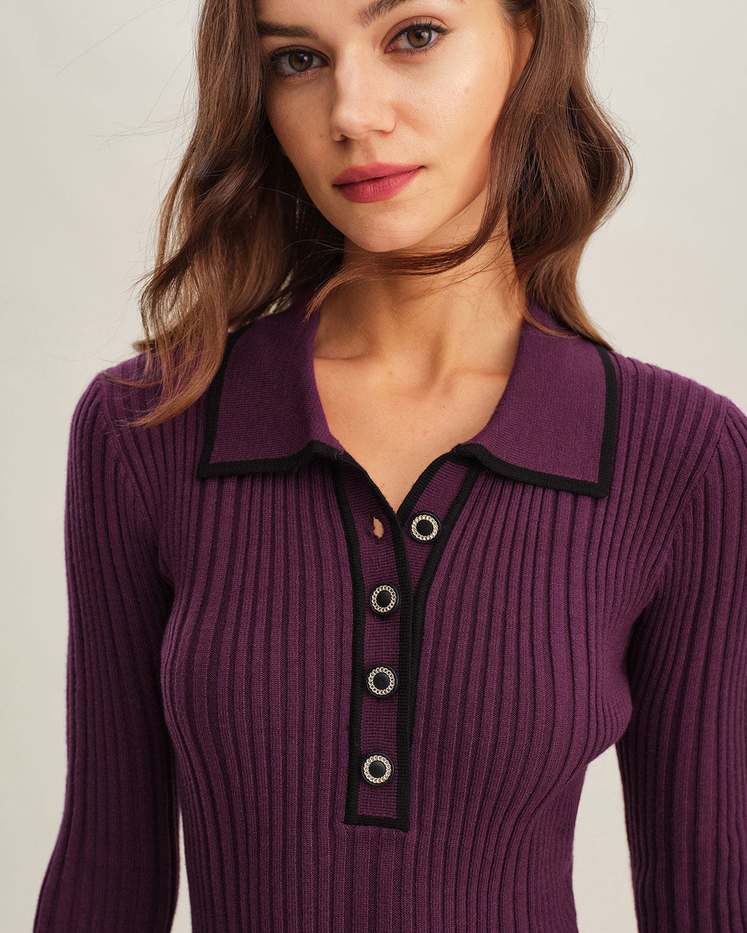 Morgan and Brooke | Bell Sleeve Sweater Dress for Women in Purple