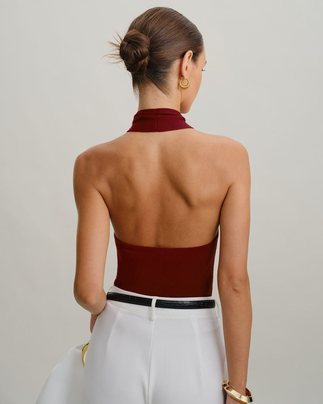 Morgan and Brooke | Knit Halter Vest for Women in Red