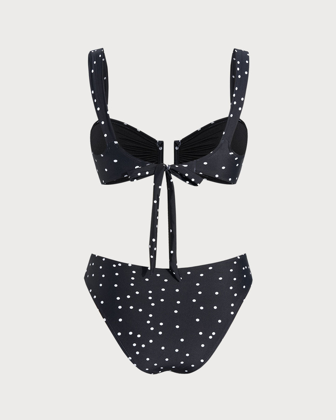 Morgan and Brooke | Black Polka Dot Bandeau Bikini Set