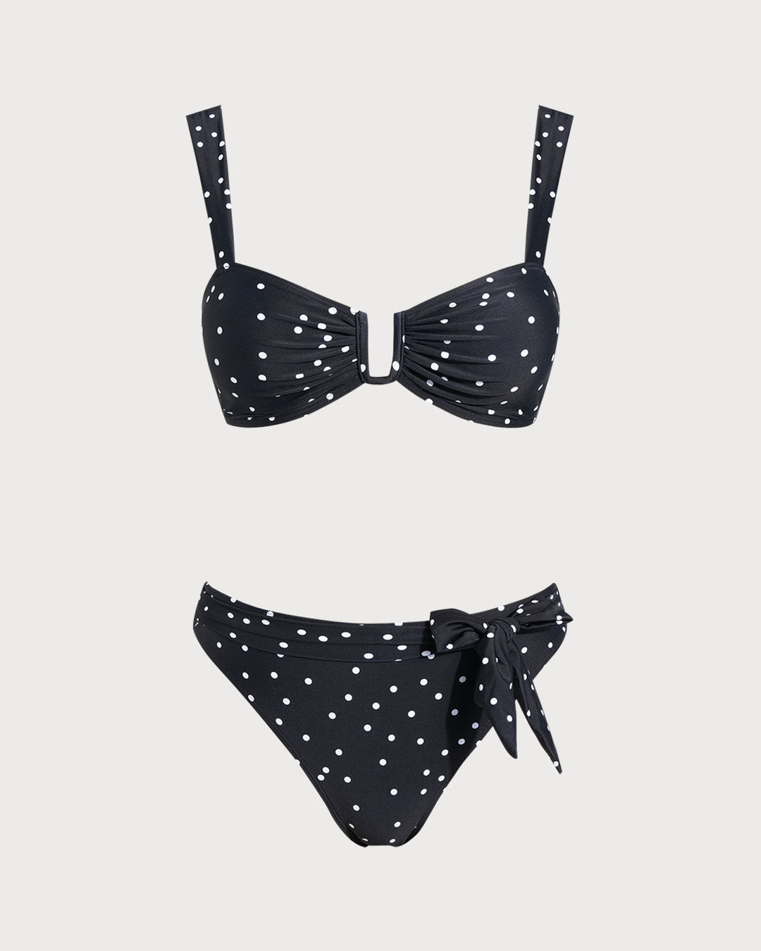 Morgan and Brooke | Black Polka Dot Bandeau Bikini Set