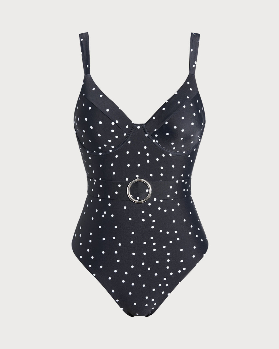 Morgan and Brooke | One Piece Swimwear for Women, Black Polka Dots