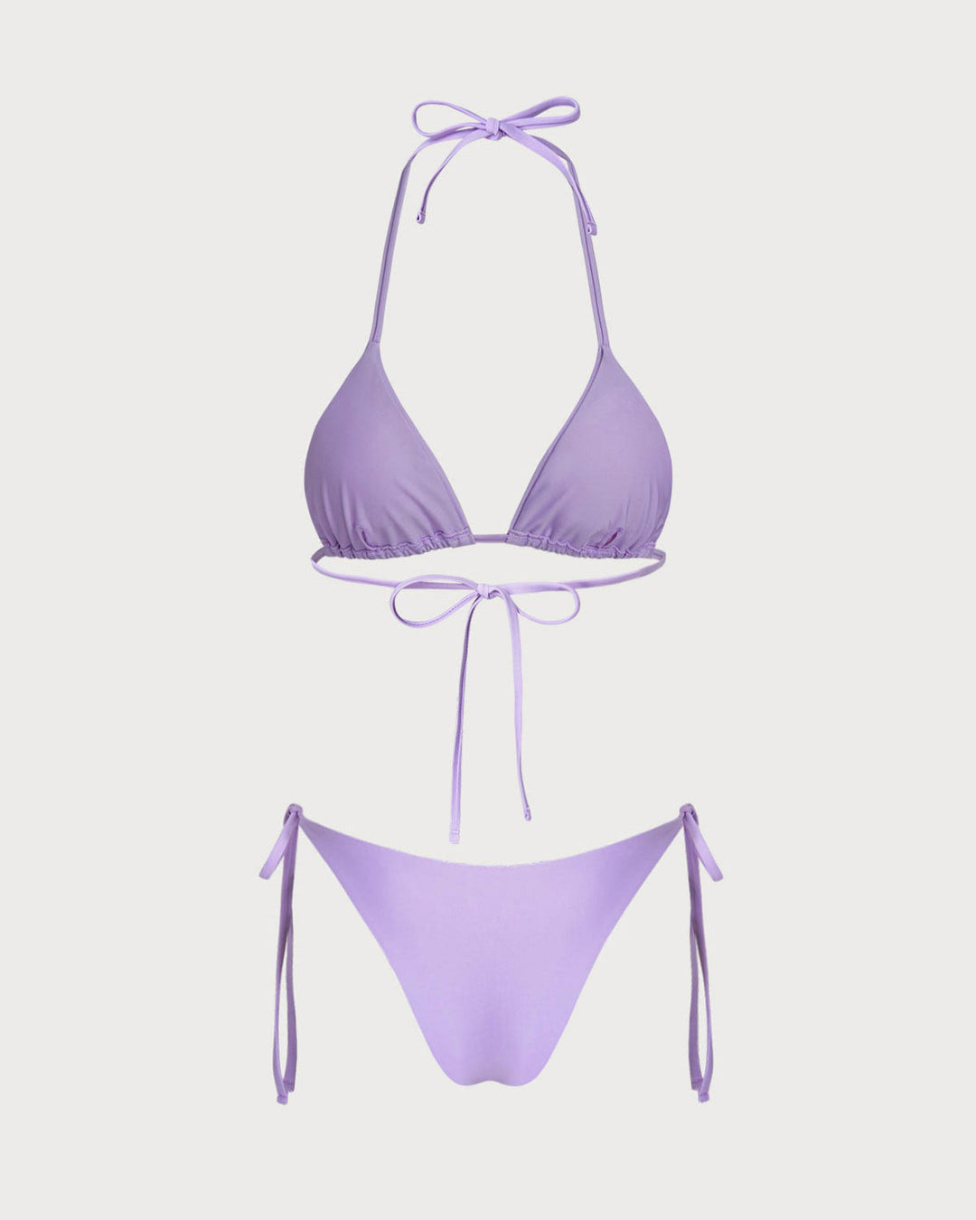 Morgan and Brooke | Triangle Bikini Set for Women in Purple with Drawstring