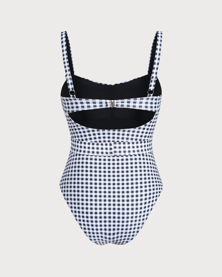 Morgan and Brooke | Black Plaid One Piece Swimsuit