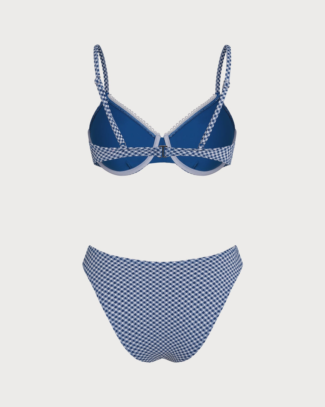 Morgan and Brooke | Underwire Bikini Set for Women in Blue Plaid
