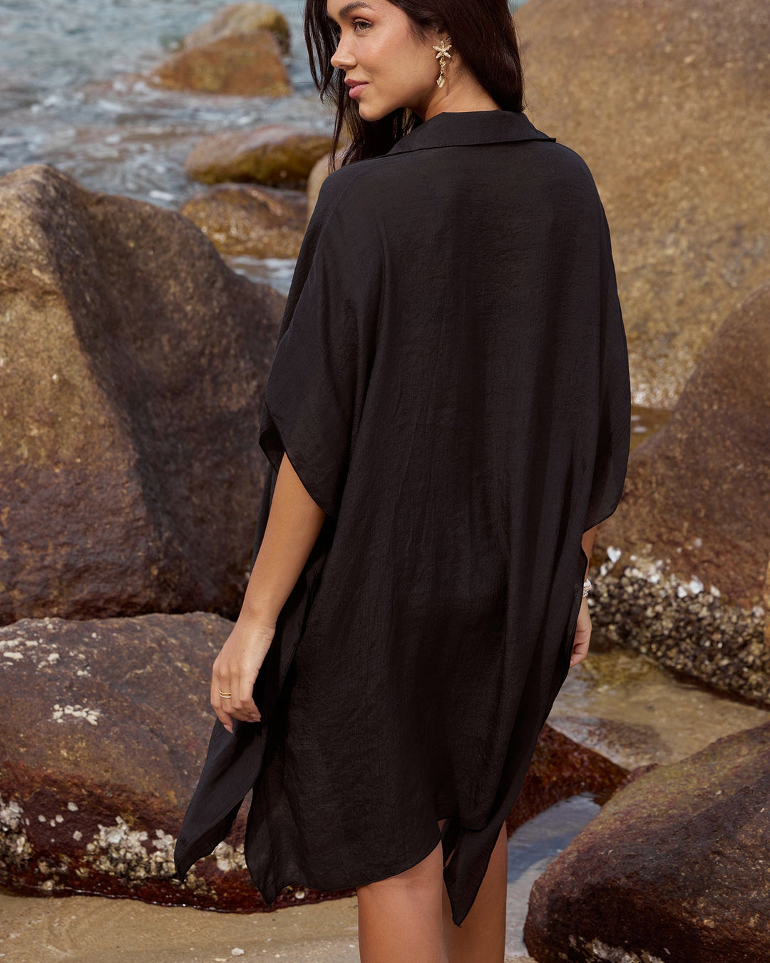 Morgan and Brooke | Black Loose Beach Cover-up