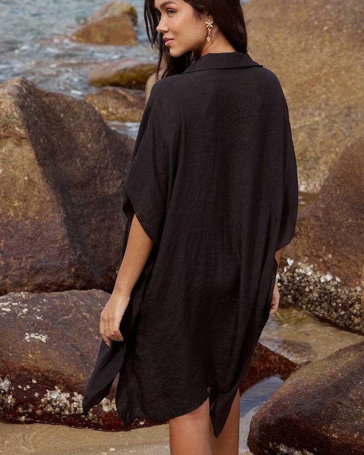 Morgan and Brooke | Black Loose Beach Cover-up