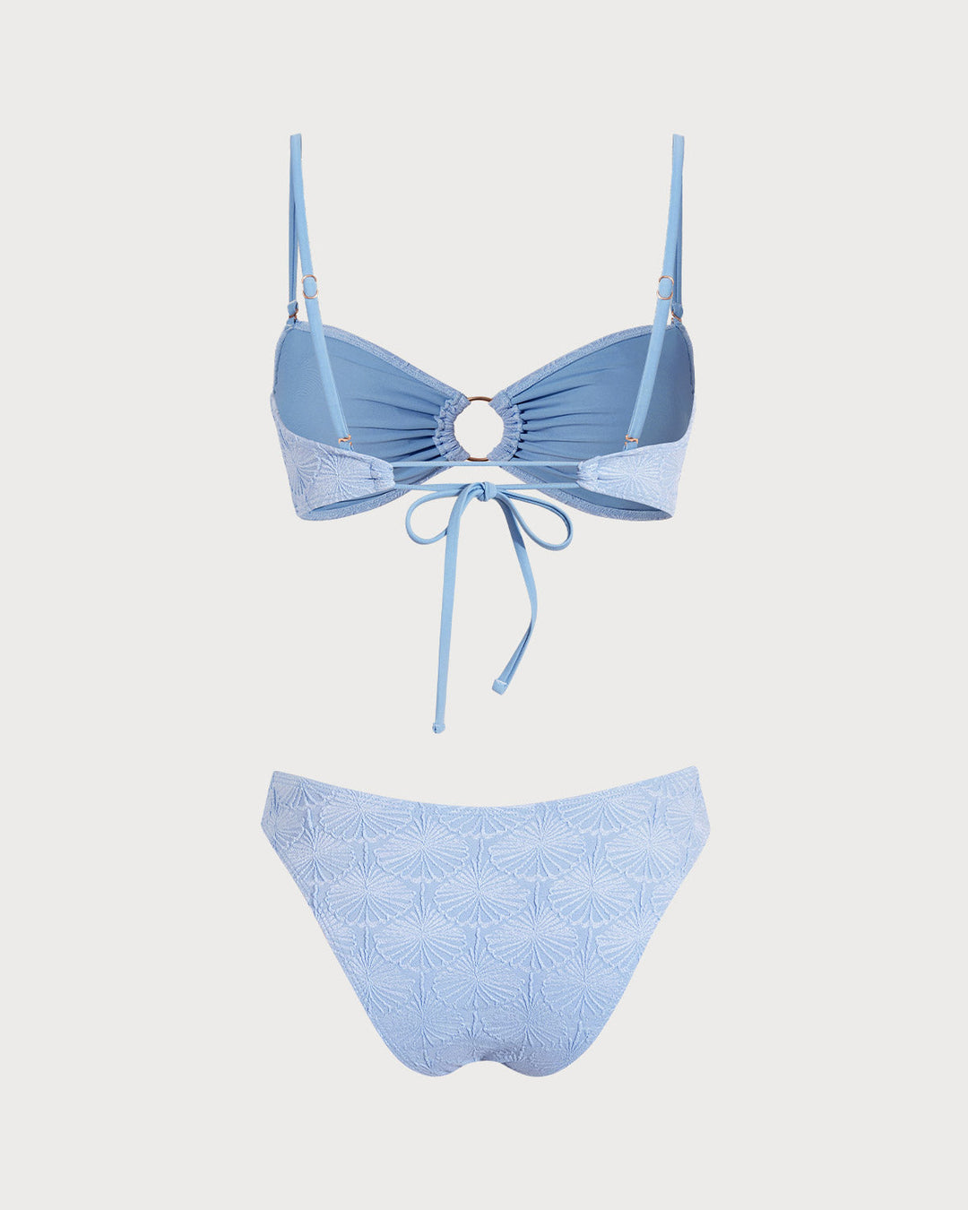 Morgan and Brooke | Jacquard Cut Out Bikini Set for Women in Blue
