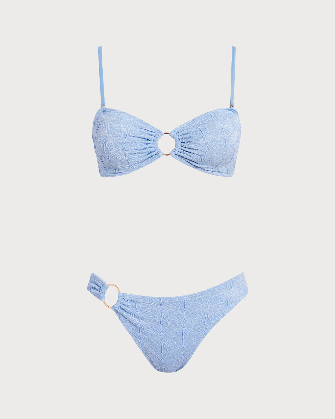 Morgan and Brooke | Jacquard Cut Out Bikini Set for Women in Blue