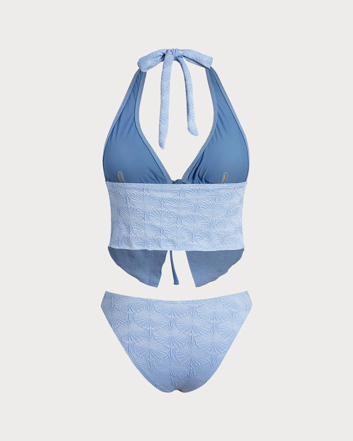 Morgan and Brooke | Light Blue Knitted Tankini