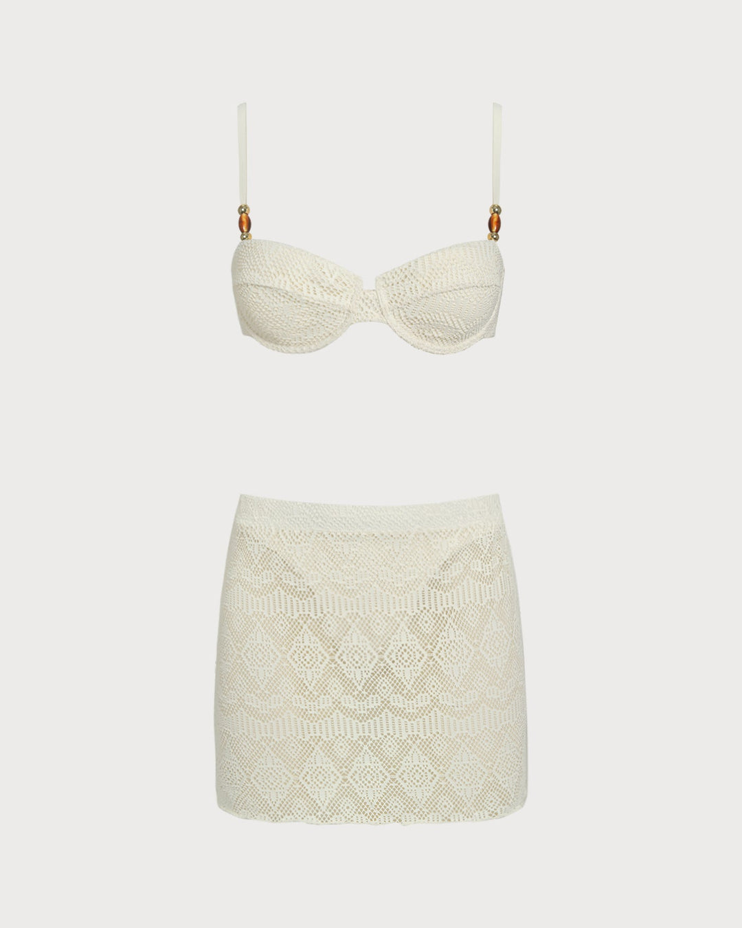 Morgan and Brooke | Textured Underwire Three-Piece Set, White