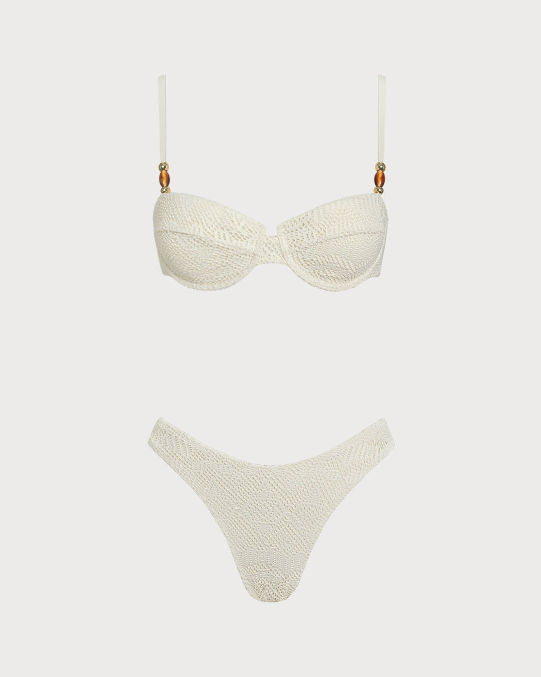 Morgan and Brooke | Textured Underwire Three-Piece Set, White