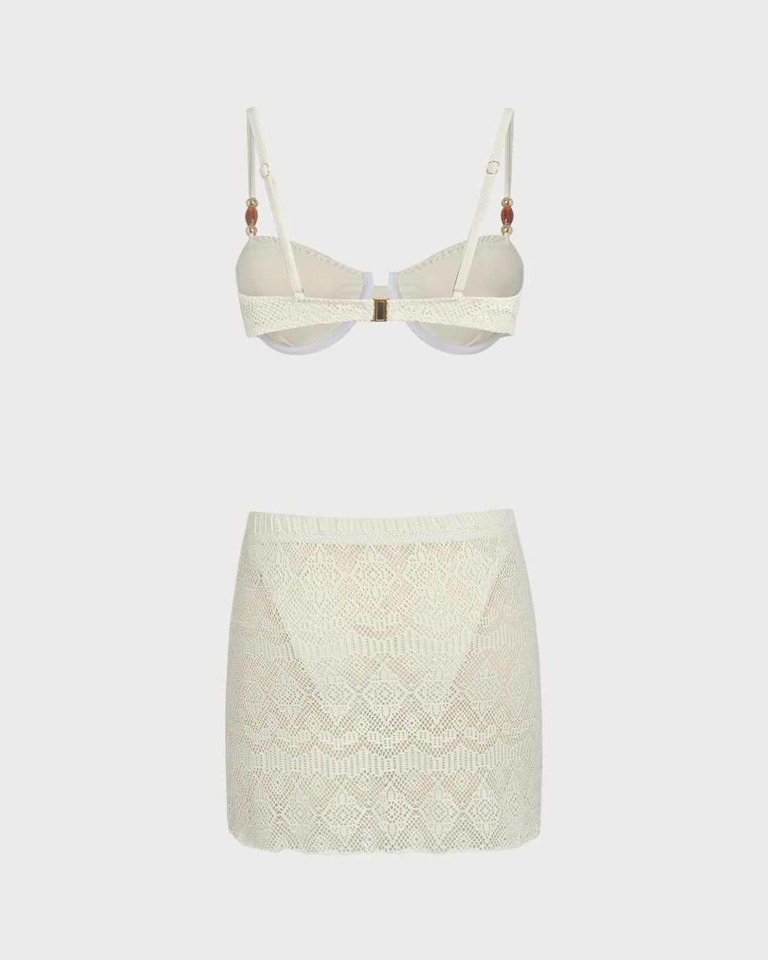 Morgan and Brooke | Textured Underwire Three-Piece Set, White