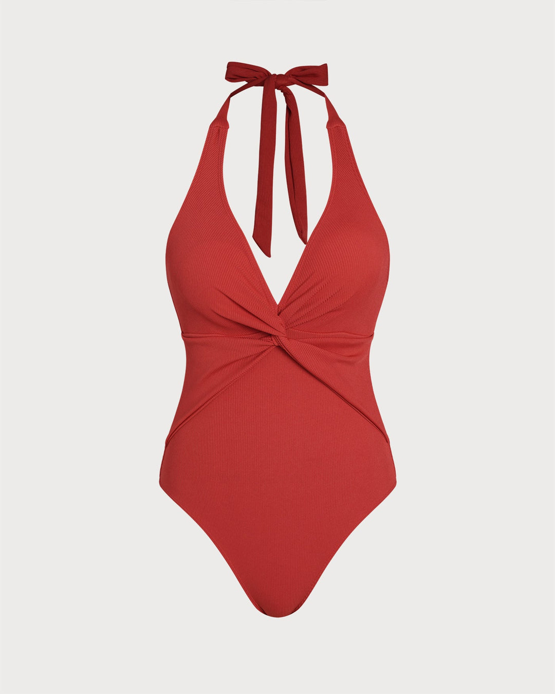Morgan and Brooke | Halter Triangle One Piece Swimwear for Women in Red