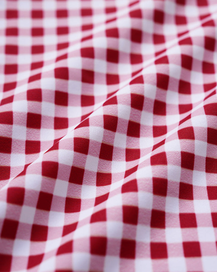 Morgan and Brooke | Plaid One Piece Swimwear for Women in Wine Red