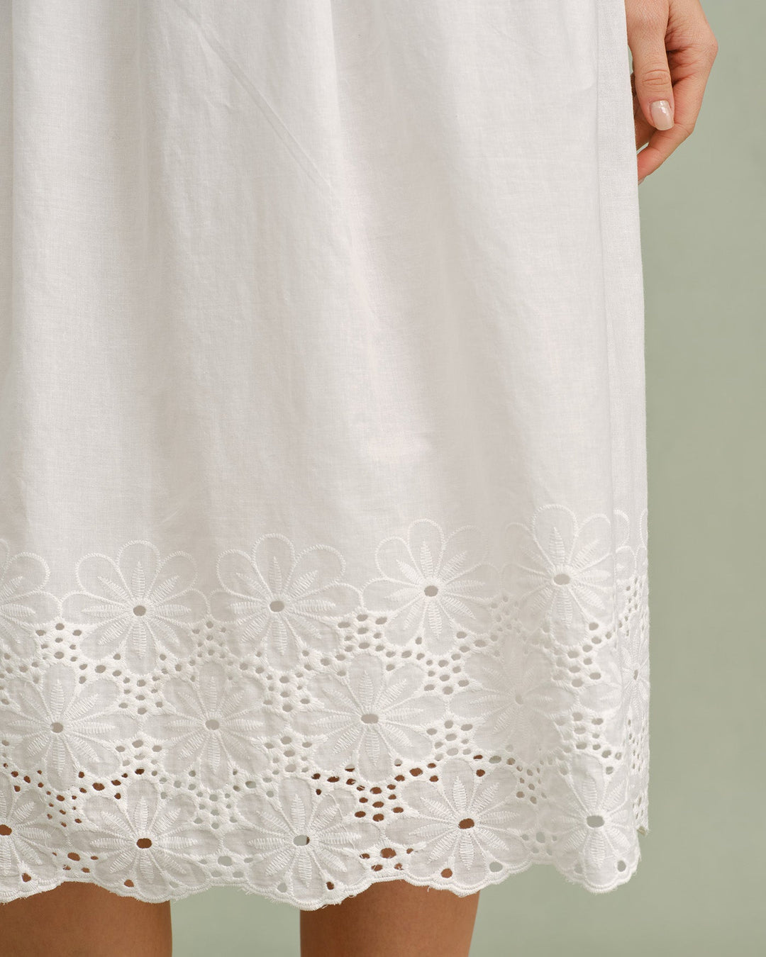 Morgan and Brooke | Lace Cross Slip Midi Dress in White