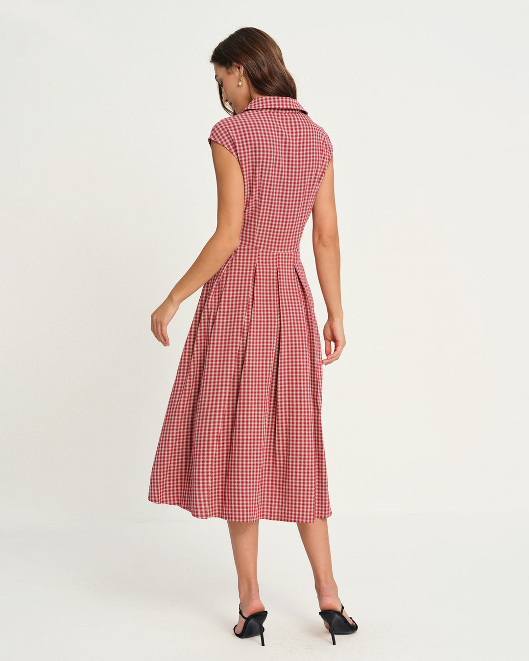 Morgan and Brooke | Red Plaid Midi Dress