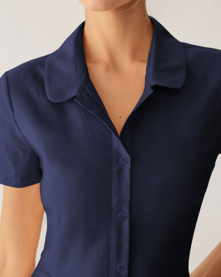 Morgan and Brooke | Navy Pocket Midi Dress