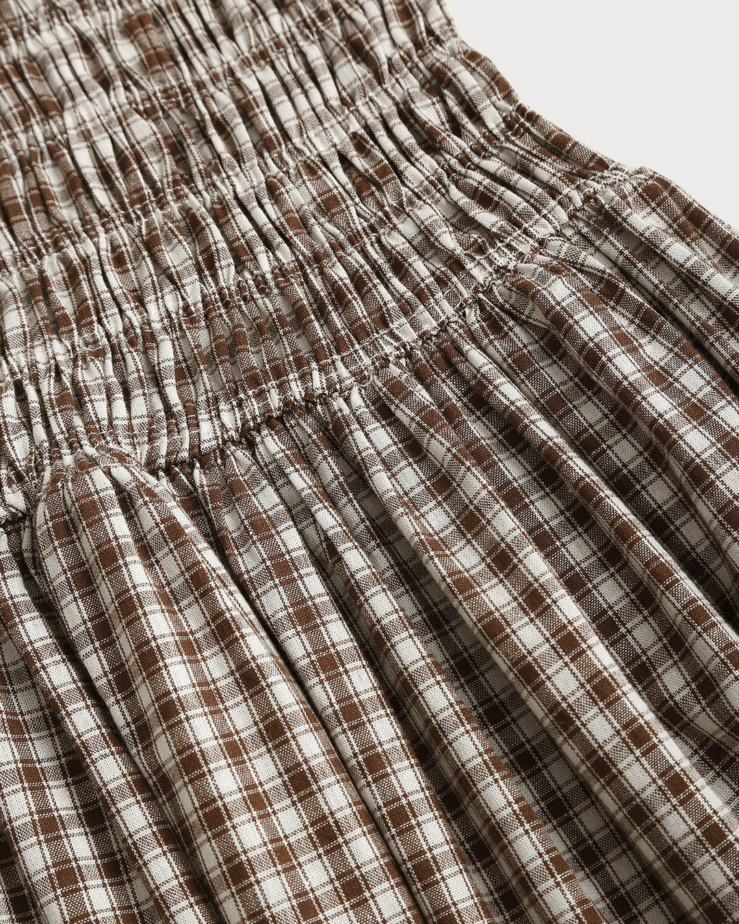 Morgan and Brooke | Plaid Shirred Puffed Sleeve Midi Dress