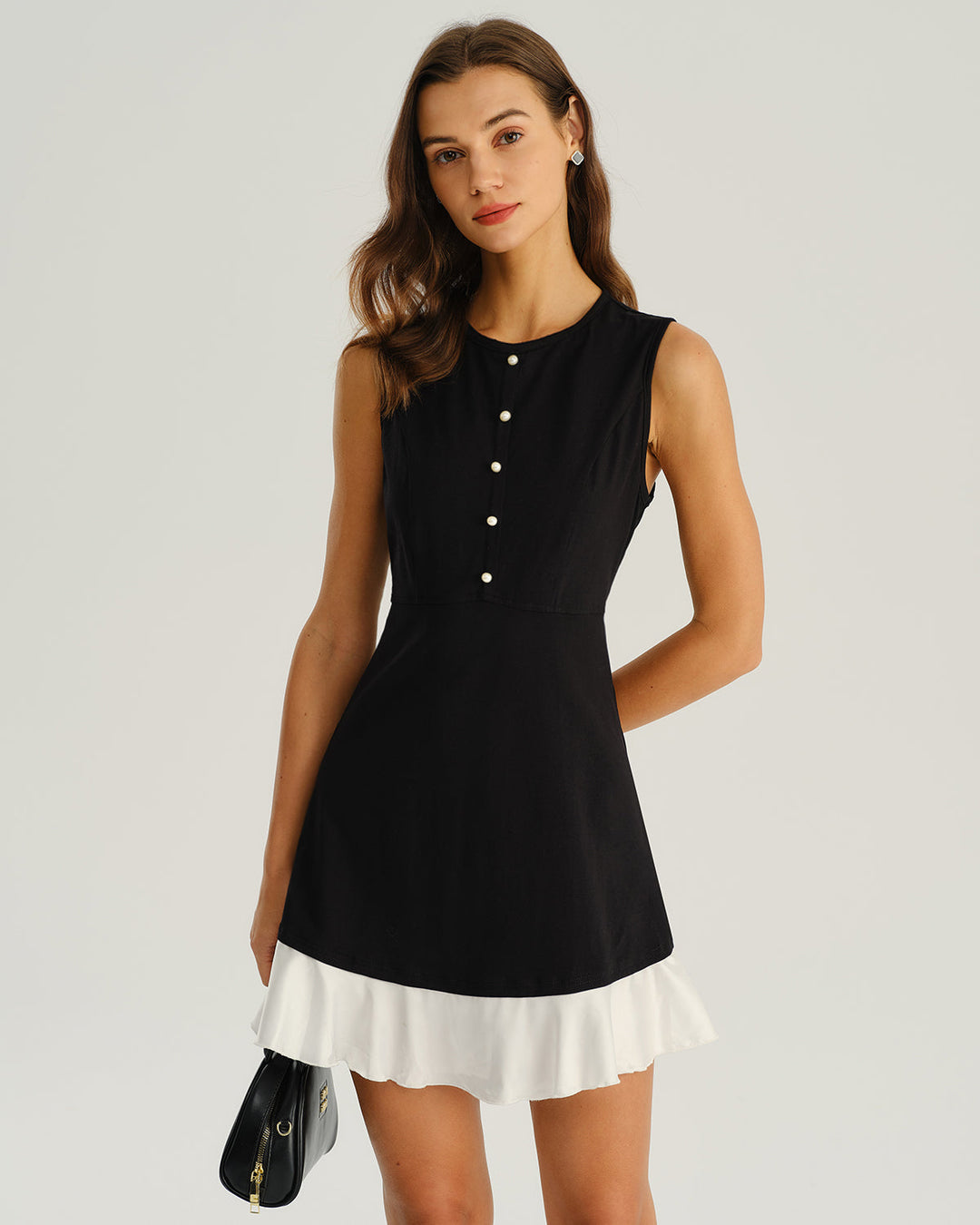 Morgan and Brooke | A-Line Sleeveless Mini Dress in Black