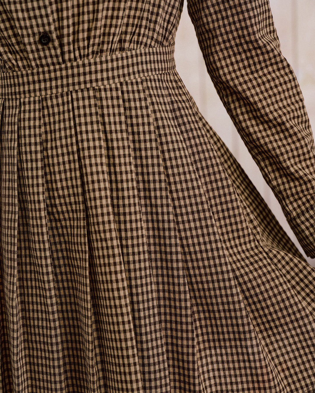 Morgan and Brooke | Brown Plaid Pleated Mini Dress