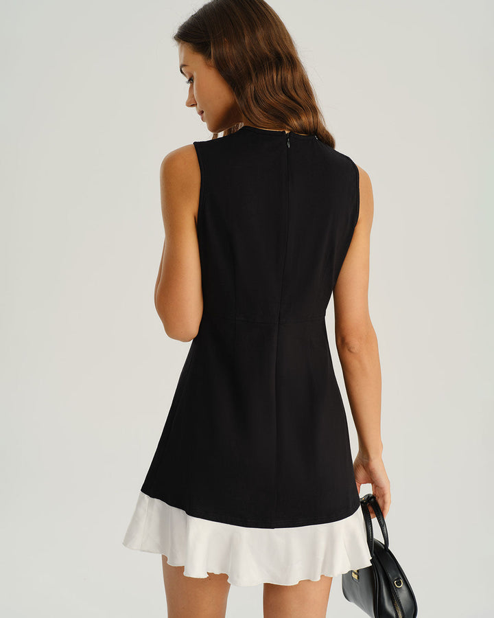 Morgan and Brooke | A-Line Sleeveless Mini Dress in Black