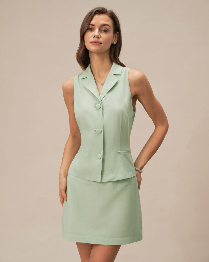 Morgan and Brooke | Green A-Line Mini Skirt