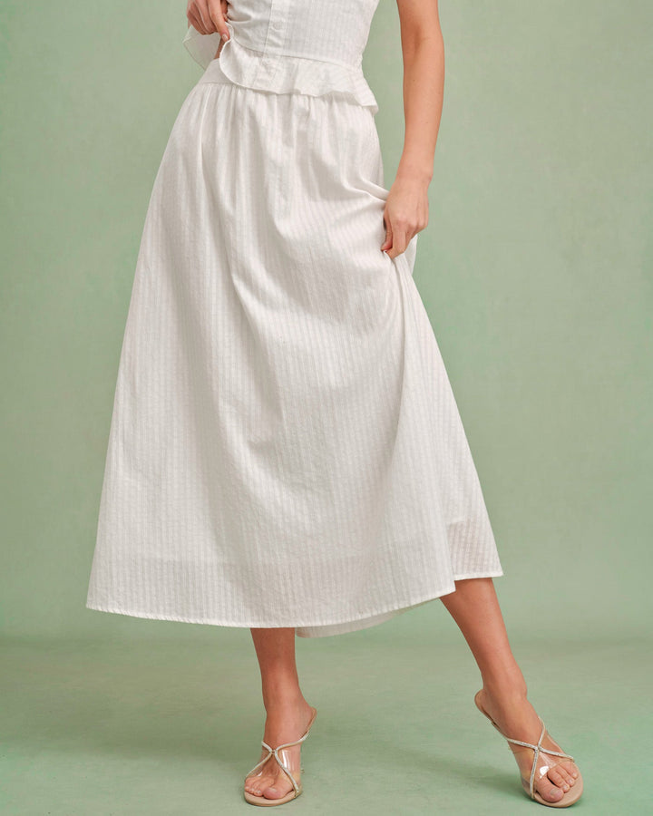 Morgan and Brooke | A-Line Midi Skirt for Women in White
