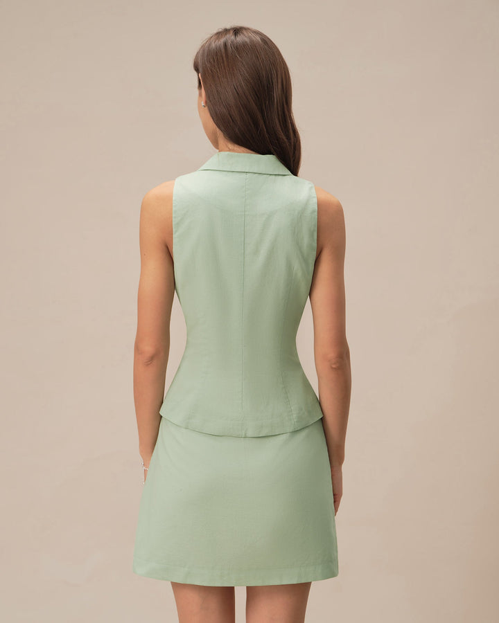 Morgan and Brooke | Green A-Line Mini Skirt