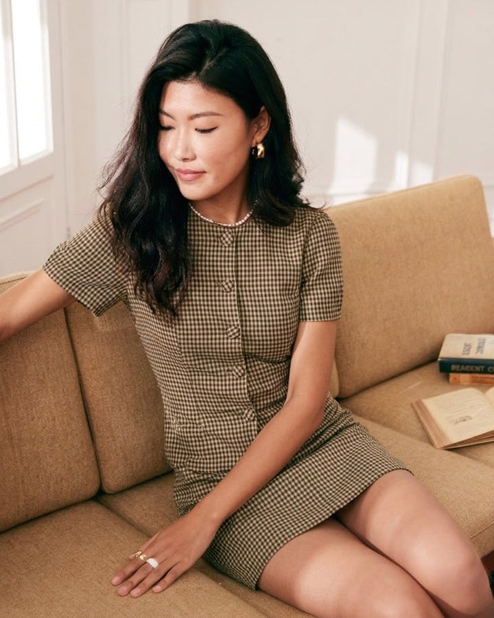 Morgan and Brooke | Brown Plaid Mini Skirt