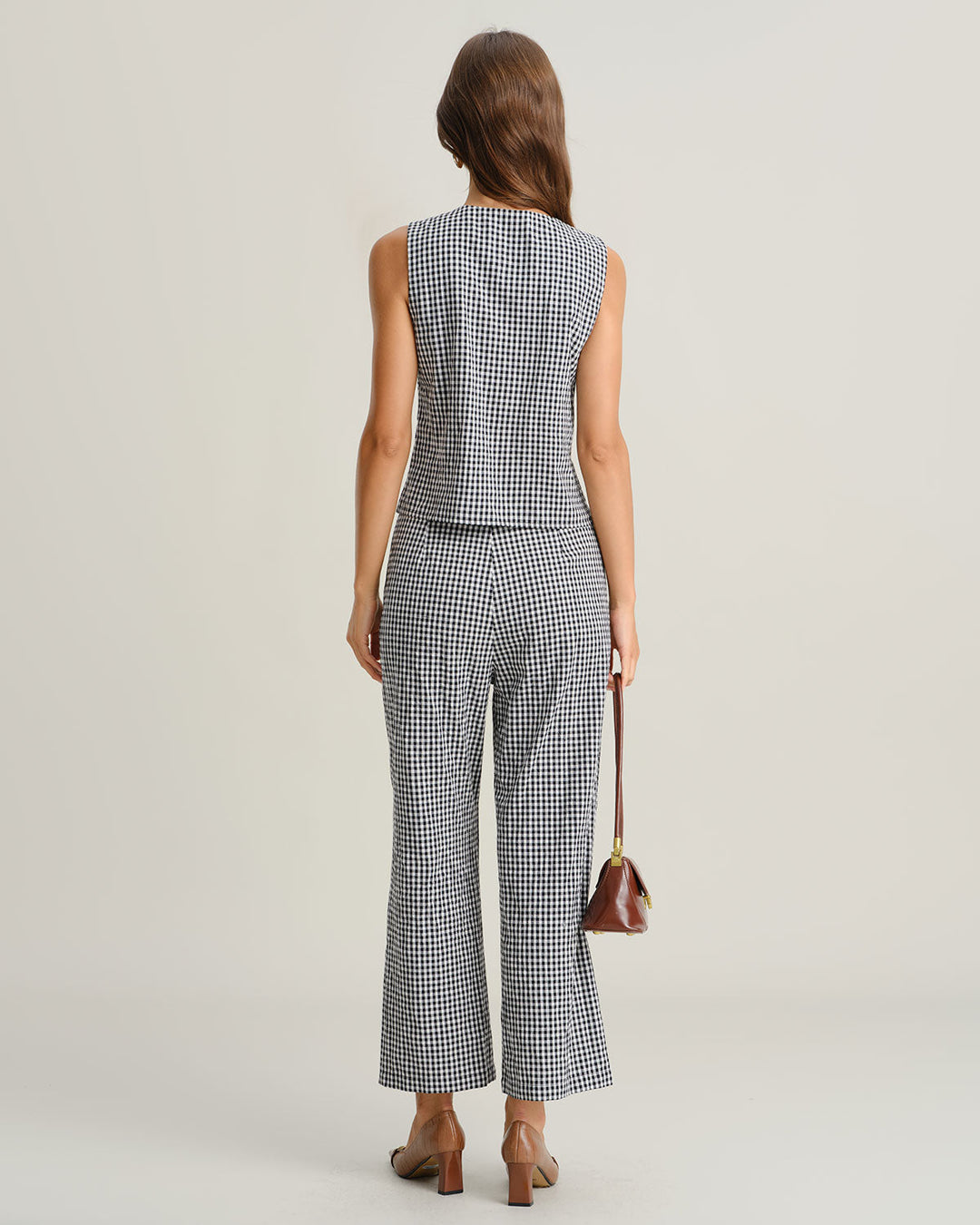 Morgan and Brooke | Black Plaid Vest for Women