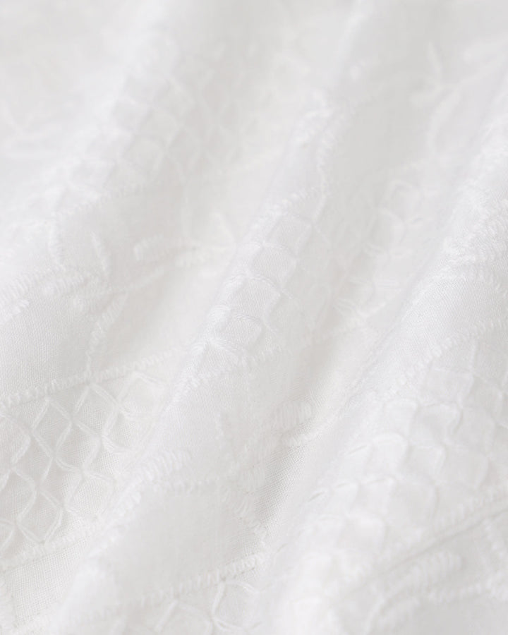 Morgan and Brooke | Textured Boat Neck Button Vest for Women in White