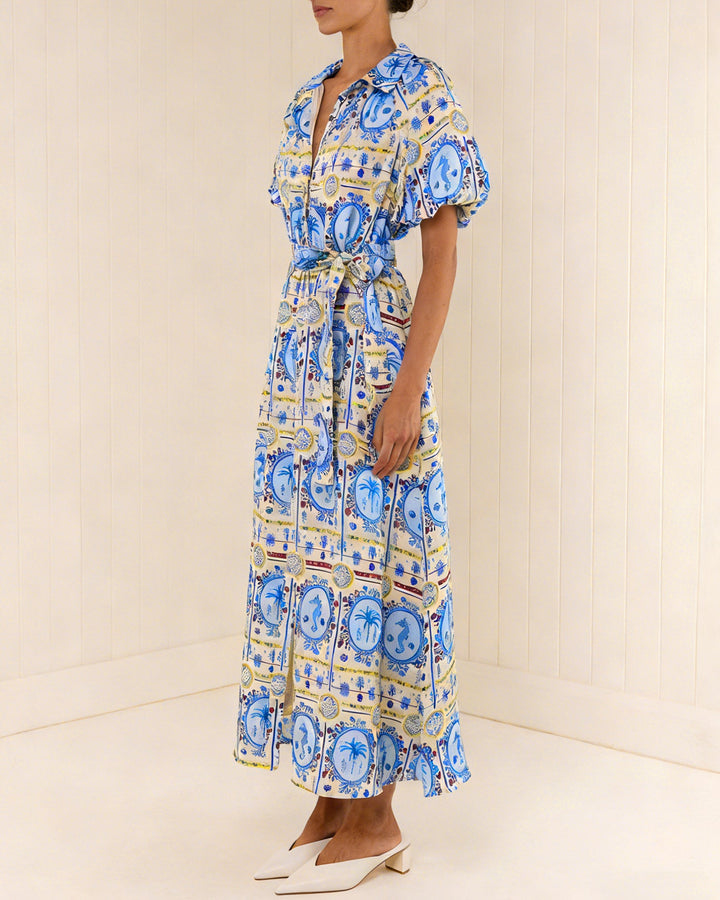 Morgan and Brooke | Floral Collar Midi Dress