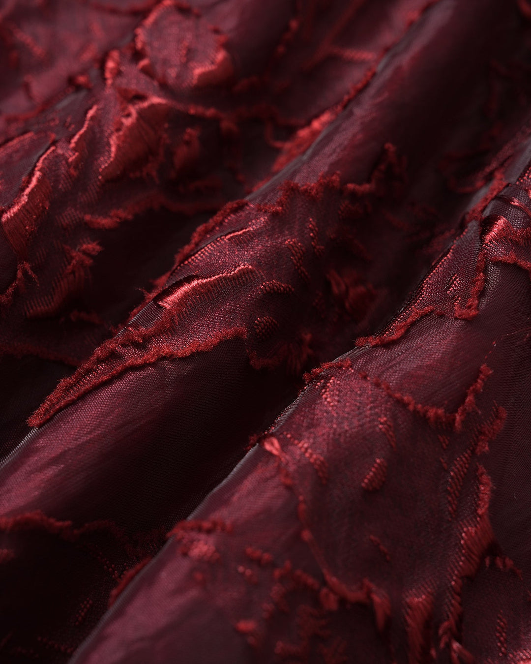 Morgan and Brooke | Jacquard Midi Dress for Women in Wine Red with Square Neck