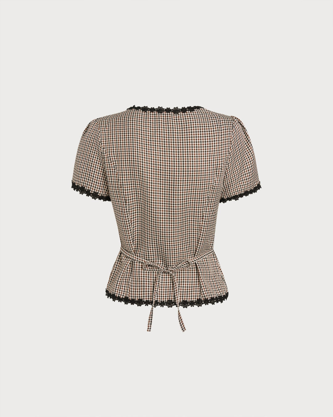 Morgan and Brooke | Square Neck Plaid Blouse for Women