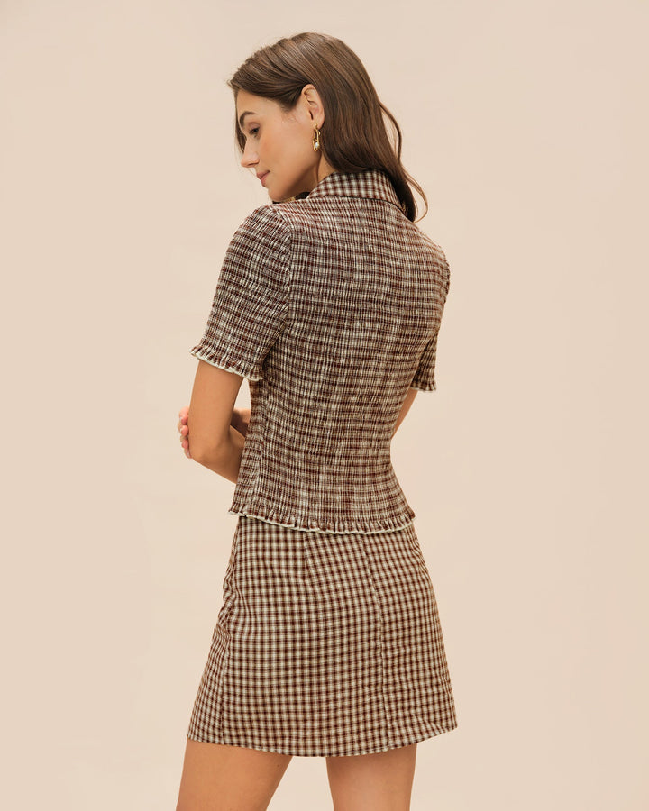 Morgan and Brooke | Brown Plaid Blouse